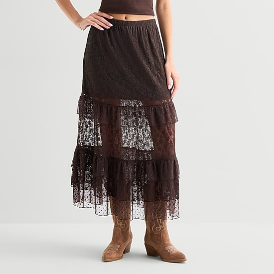 Arizona Womens Juniors Long A-Line Skirt