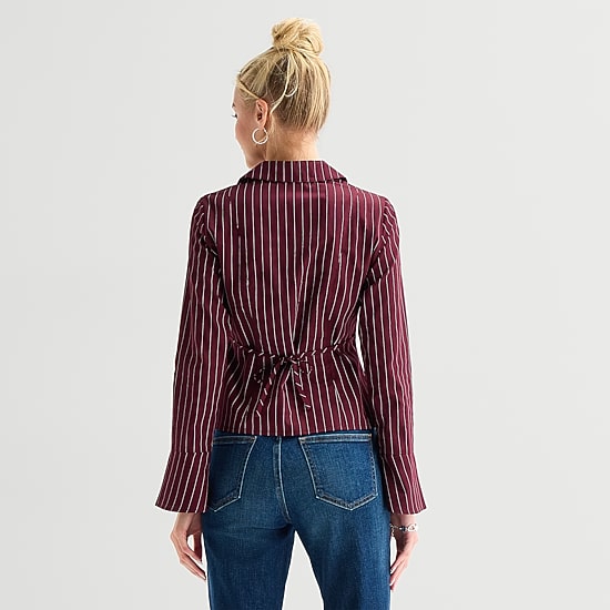Arizona Womens Juniors Long Sleeve Regular Fit Flannel Shirt