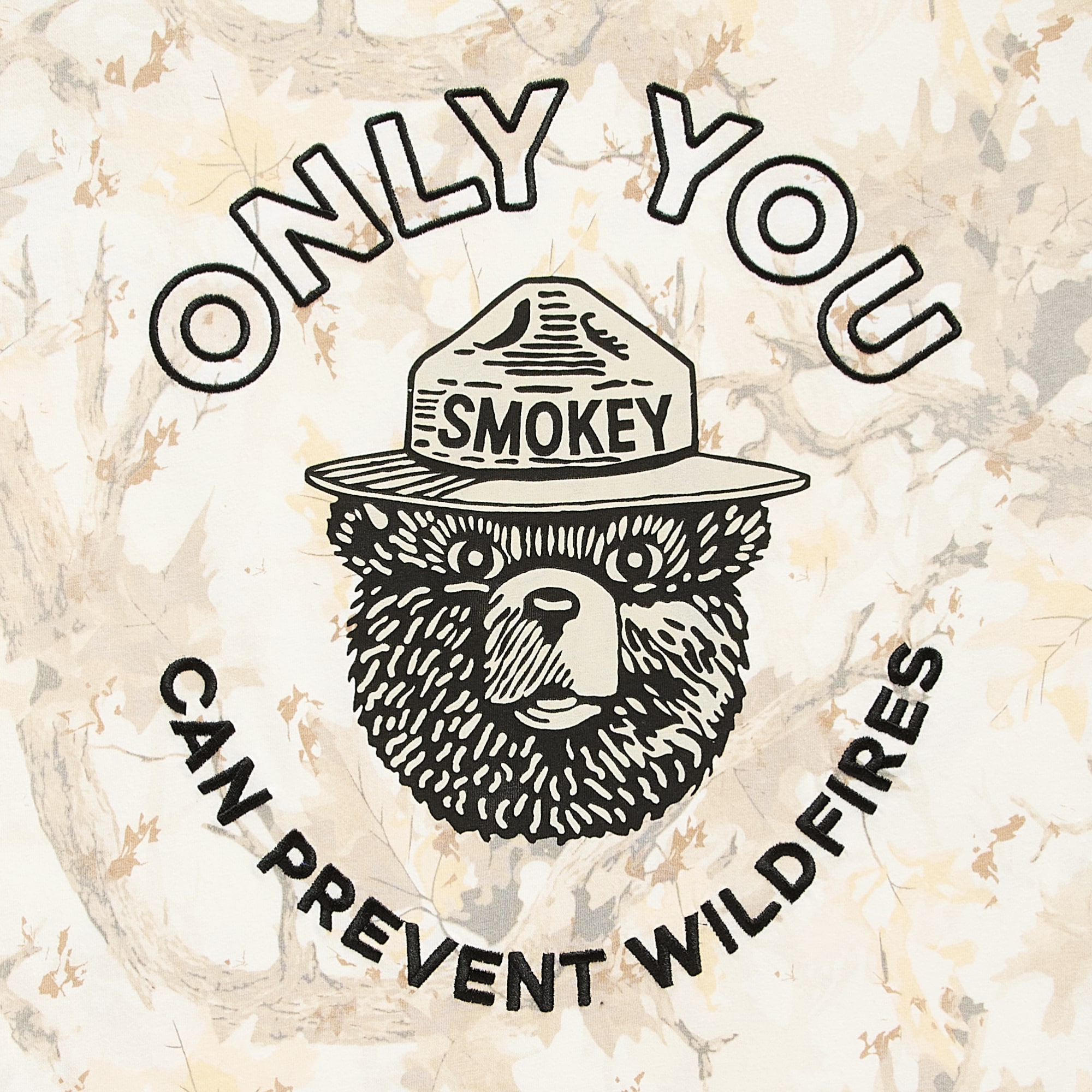Camo Smokey Bear Oversized Tee Womens Juniors Crew Neck Short Sleeve Graphic T-Shirt