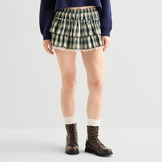 Arizona Womens Juniors Mini Pleated Skirt