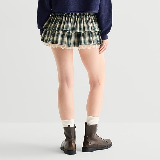 Arizona Womens Juniors Mini Pleated Skirt