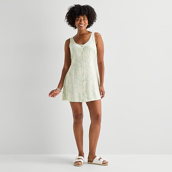 Hurley Womens Juniors Round Neck Sleeveless Sundress