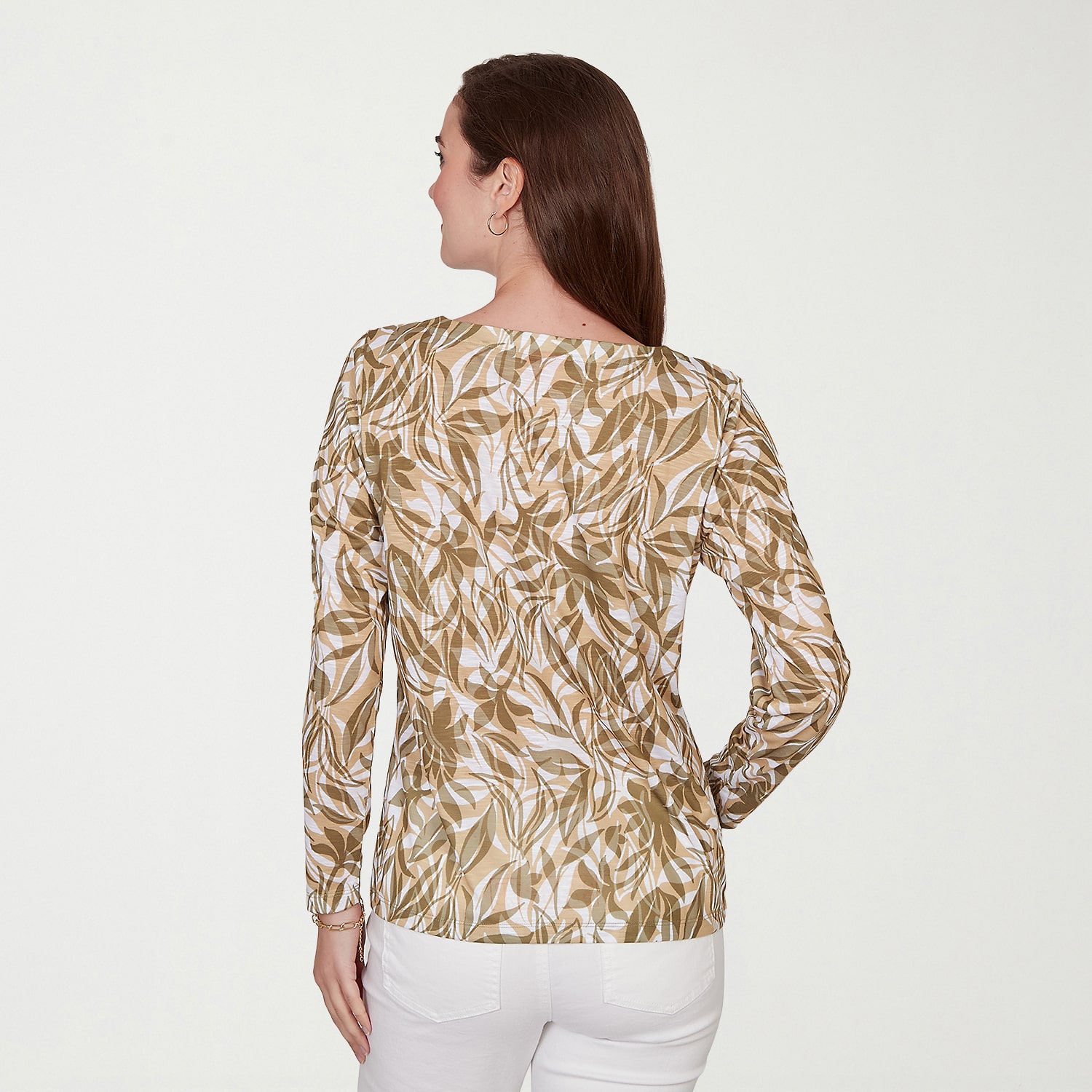 Hearts Of Palm Womens Keyhole Neck 3/4 Sleeve T-Shirt