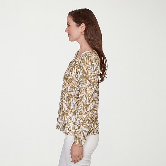 Hearts Of Palm Womens Keyhole Neck 3/4 Sleeve T-Shirt