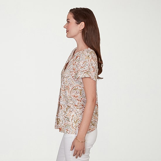 Hearts Of Palm Womens Short Sleeve Regular Fit Henley Shirt
