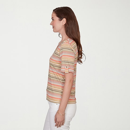 Hearts Of Palm Womens V Neck Short Sleeve T-Shirt