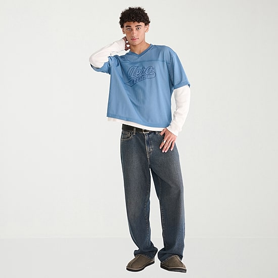 AEROPOSTALE Mens V Neck Long Sleeve Twofer Jersey