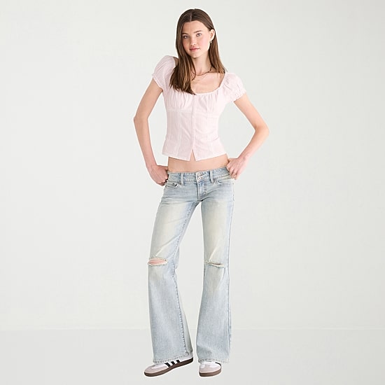 AEROPOSTALE Womens Juniors Low Rise Flare Leg Jean