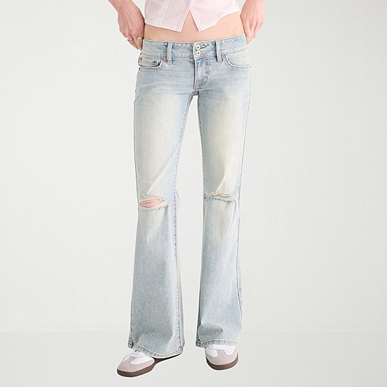 AEROPOSTALE Womens Juniors Low Rise Flare Leg Jean