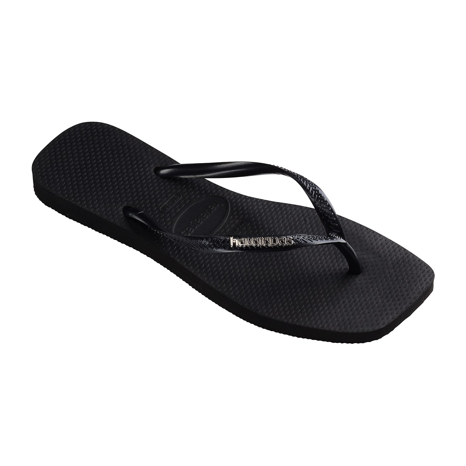 Havaianas® Womens Slim Square Logo Metallic Flip-Flops
