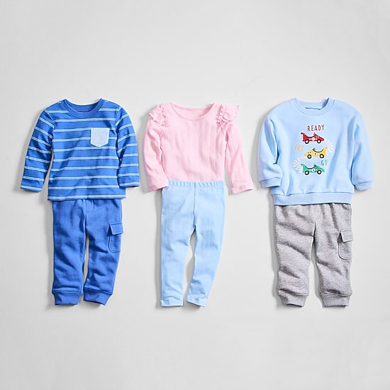 Okie Dokie Baby Boys Cinched Regular Fit French Terry Pull-On Pant