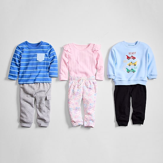 Okie Dokie Baby Boys Cinched Regular Fit French Terry Pull-On Pant