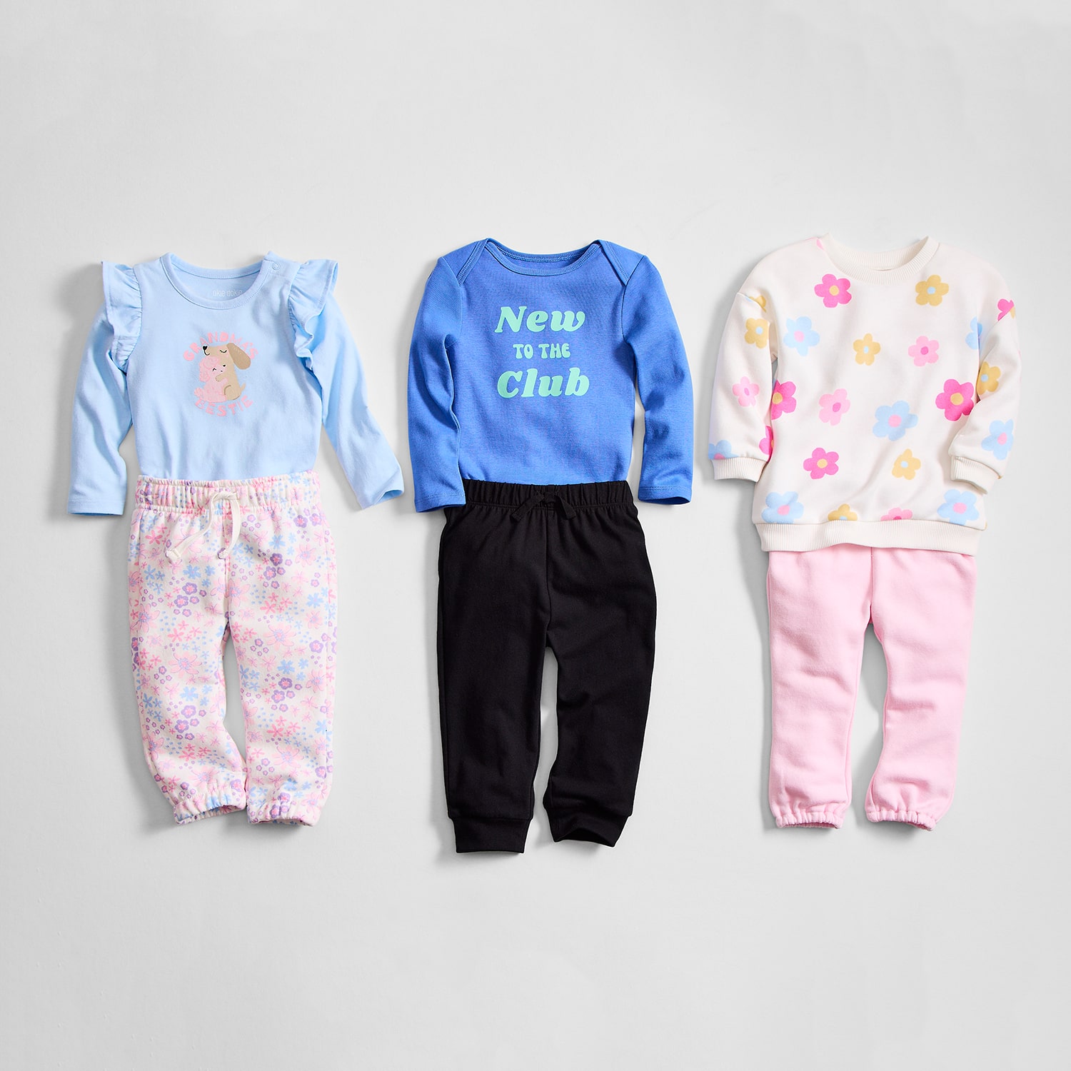 Okie Dokie Baby Unisex Crew Neck Long Sleeve Rib Bodysuit