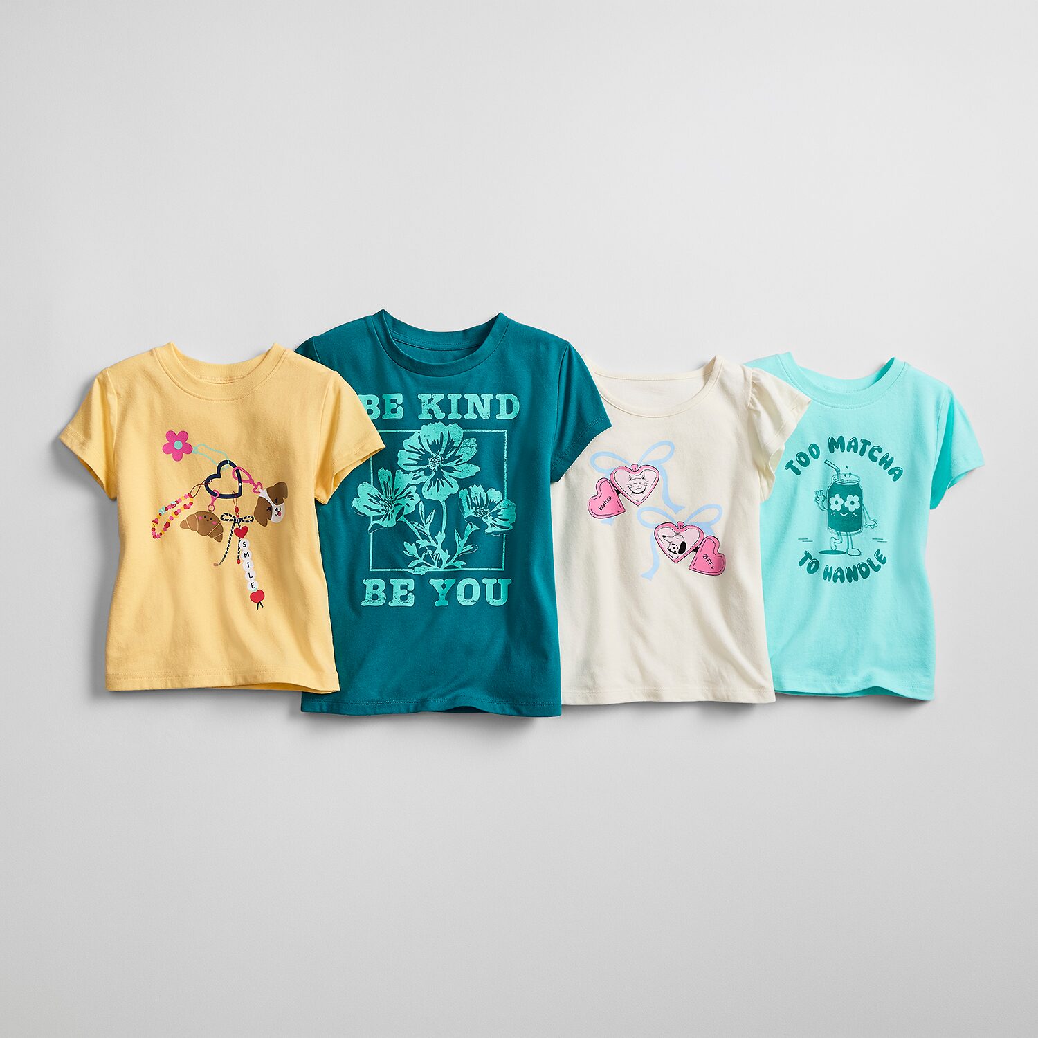 Okie Dokie Toddler & Little Girls Round Neck Short Sleeve Classic Fit Graphic T-Shirt