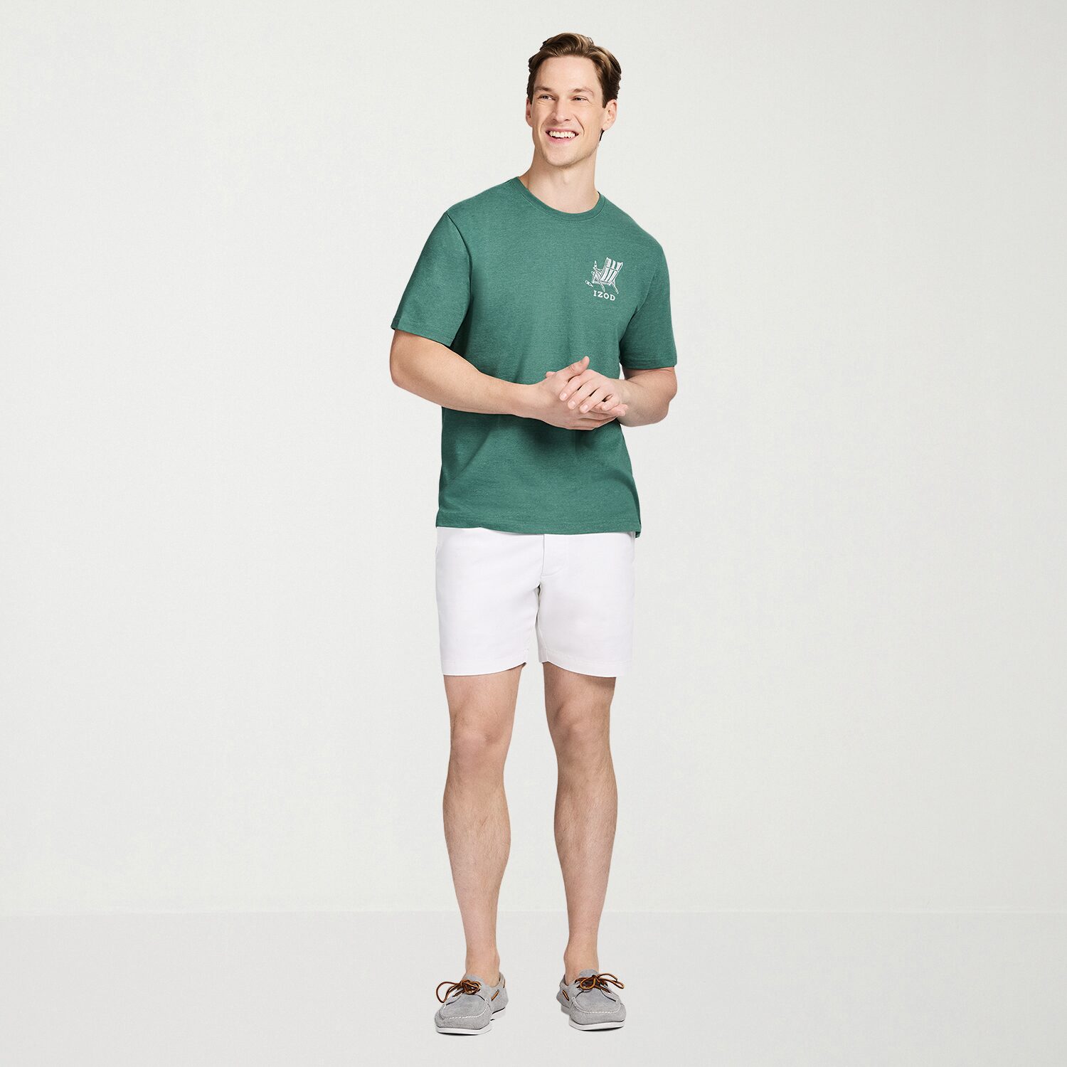 IZOD Mens Round Neck Short Sleeve Classic Fit Graphic T-Shirt