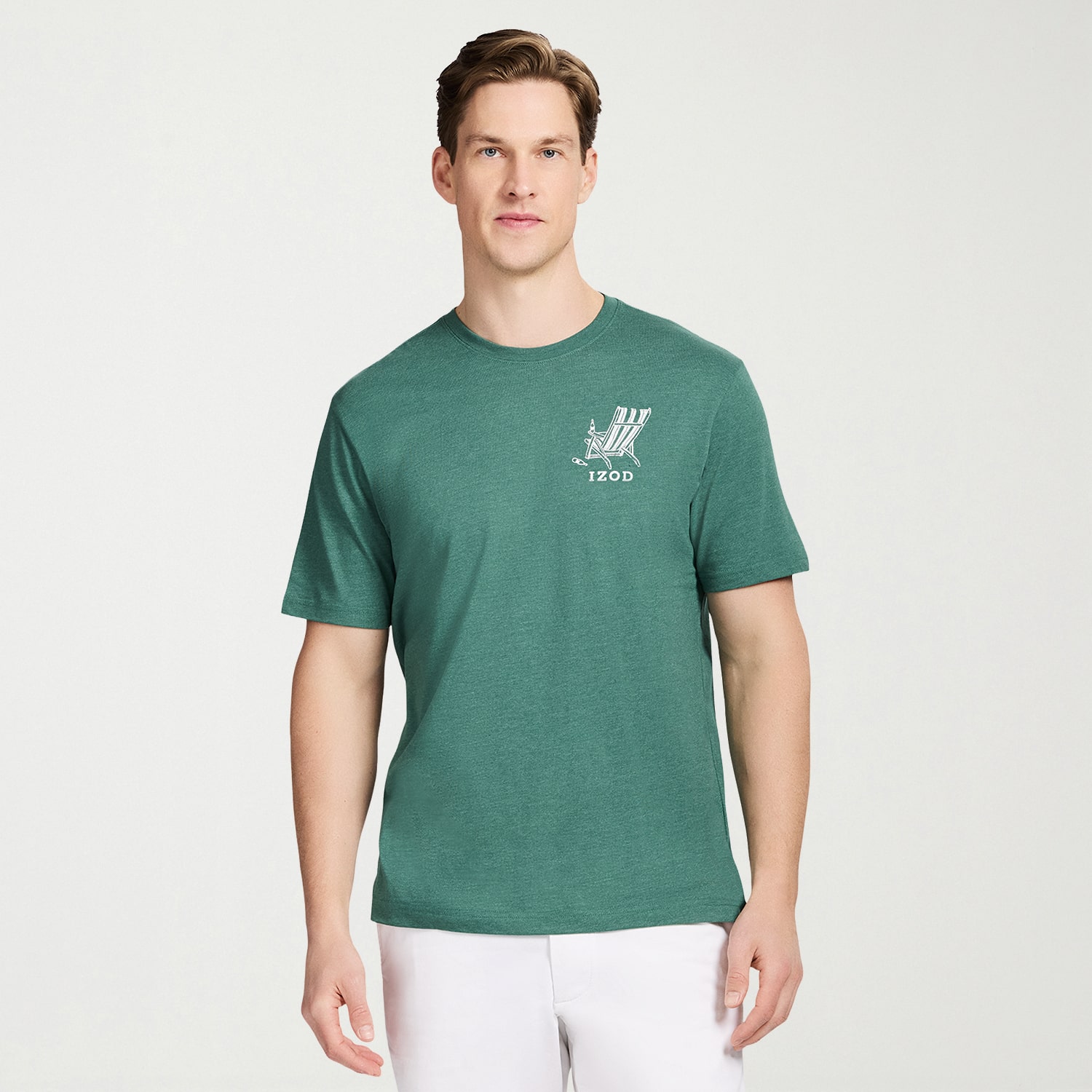 IZOD Mens Round Neck Short Sleeve Classic Fit Graphic T-Shirt