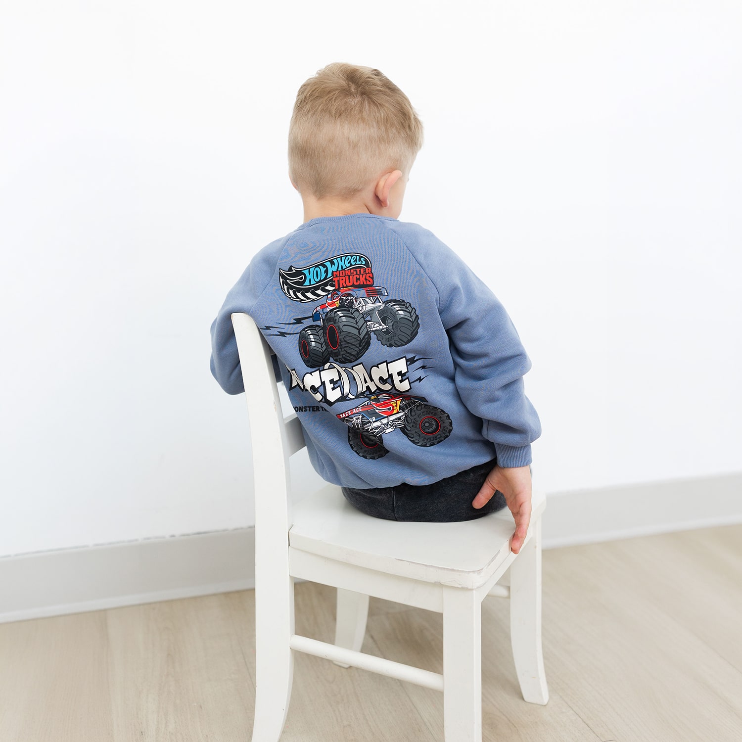 Grayson Little Toddler Boys Crew Neck Long Sleeve Hot Wheels Sweatshirt