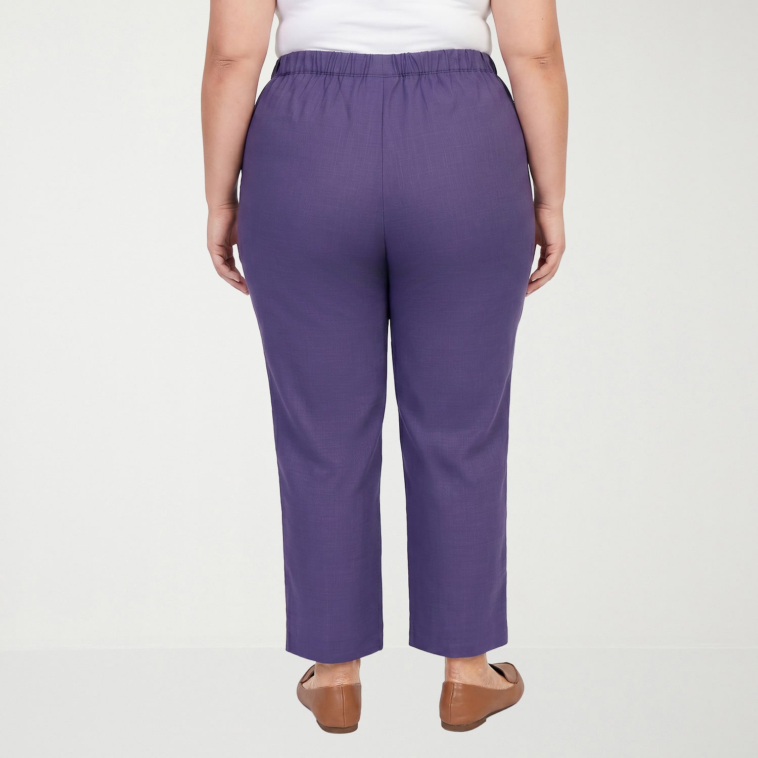 Alfred Dunner Grand Bazaar Womens Straight Mid Rise Pull-On Pant