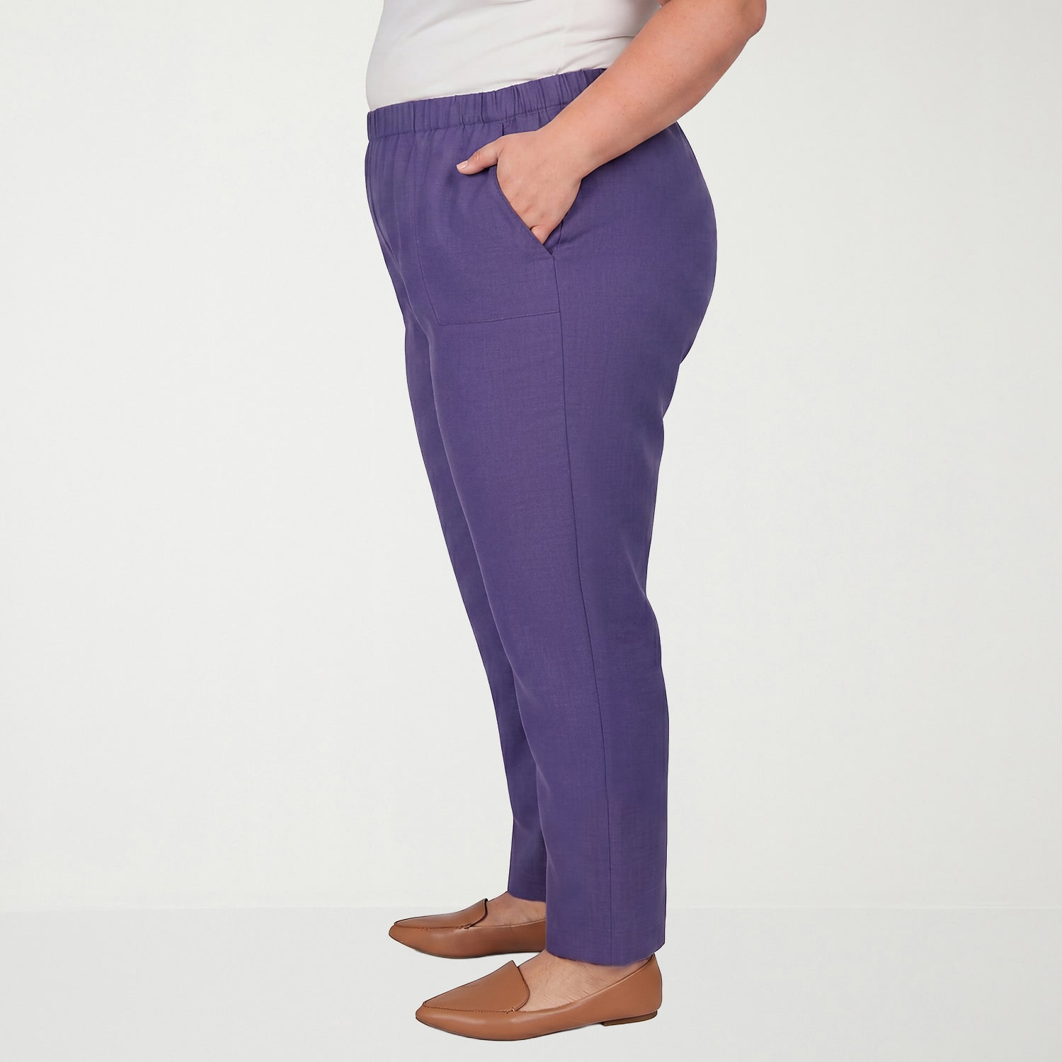 Alfred Dunner Grand Bazaar Womens Straight Mid Rise Pull-On Pant