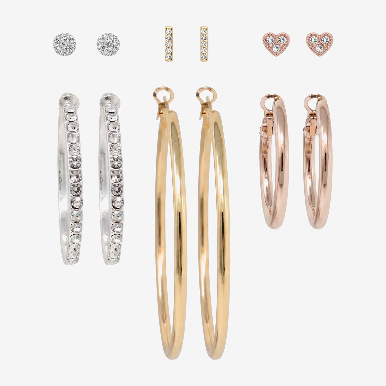 AEROPOSTALE Womens Crystal 1 Inch Hoop Earrings