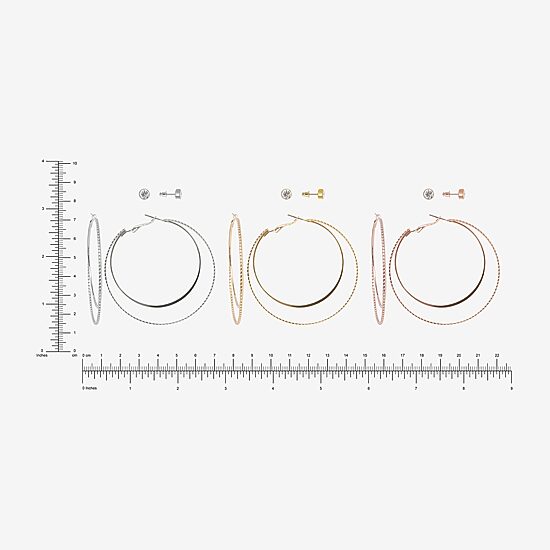 AEROPOSTALE Womens Glass 60mm Round Hoop Earrings
