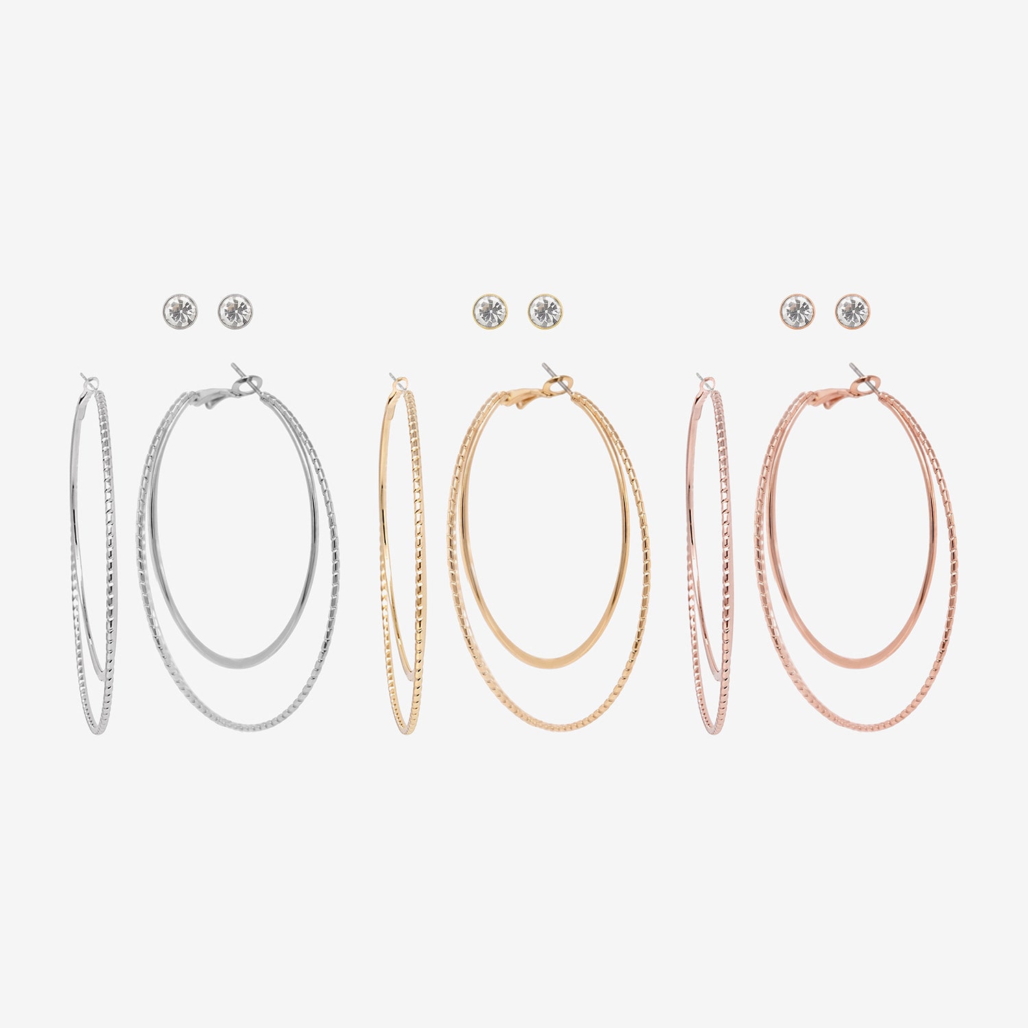 AEROPOSTALE Womens Glass 60mm Round Hoop Earrings
