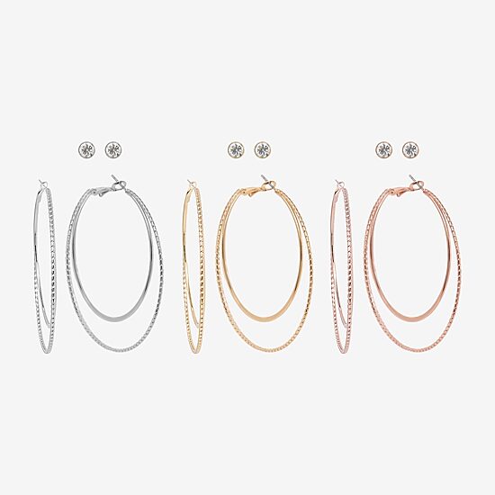 AEROPOSTALE Womens Glass 60mm Round Hoop Earrings