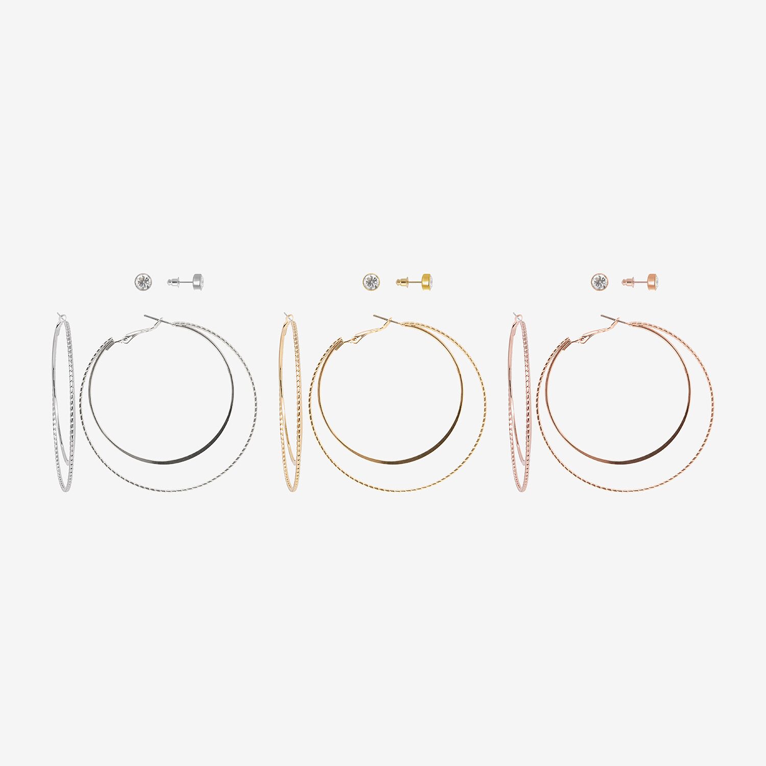 AEROPOSTALE Womens Glass 60mm Round Hoop Earrings