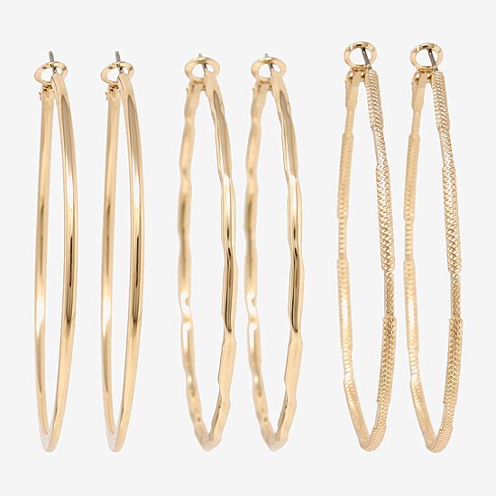 AEROPOSTALE Womens Crystal 1 Inch Circle Hoop Earrings