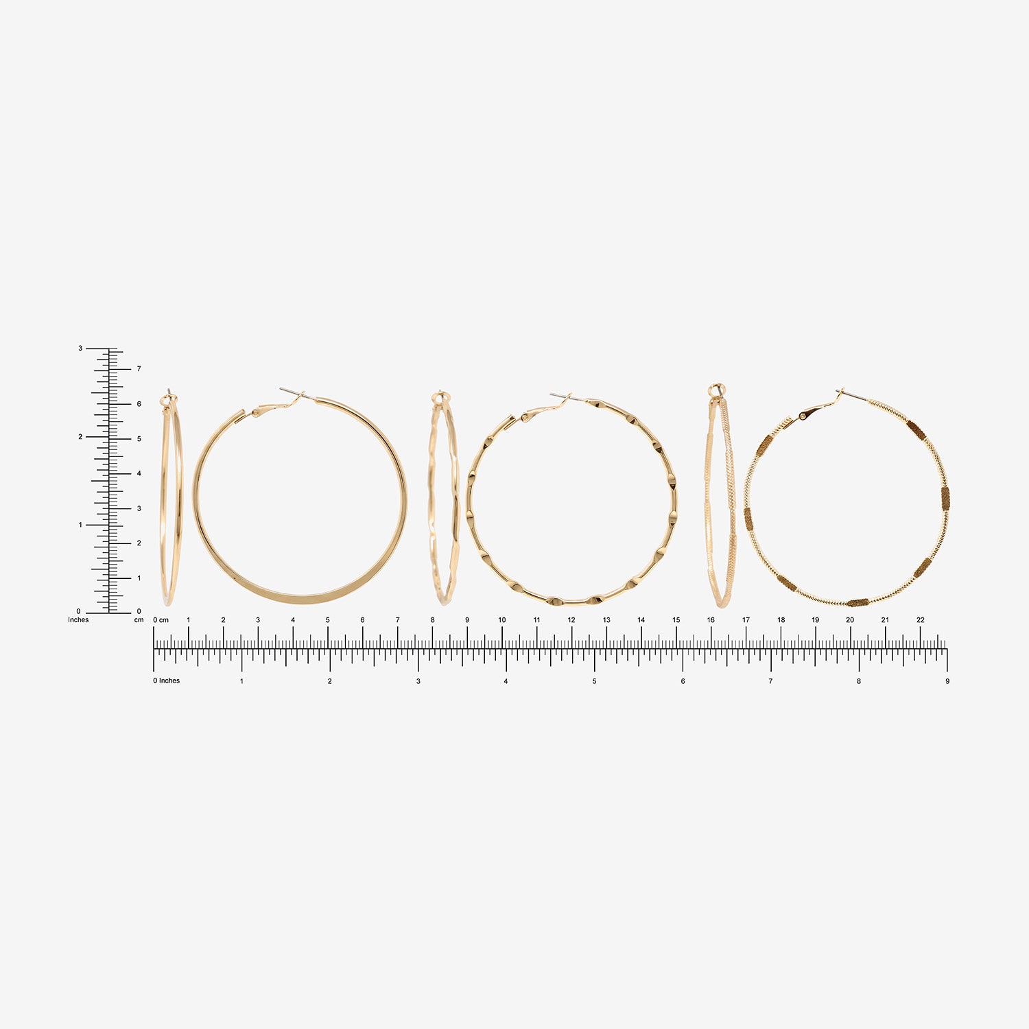AEROPOSTALE Womens Crystal 1 Inch Circle Hoop Earrings