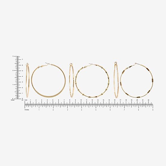 AEROPOSTALE Womens Crystal 1 Inch Circle Hoop Earrings