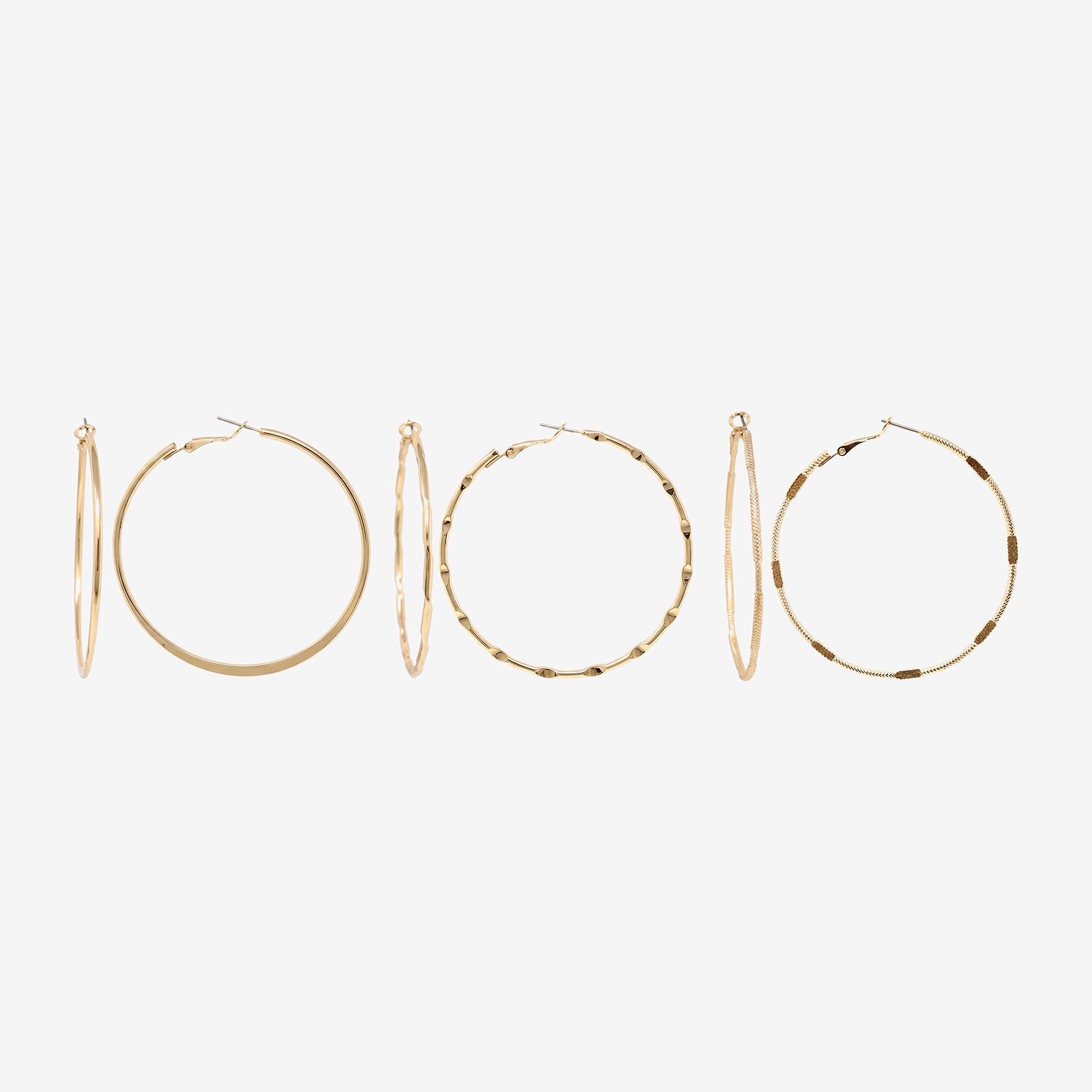 AEROPOSTALE Womens Crystal 1 Inch Circle Hoop Earrings