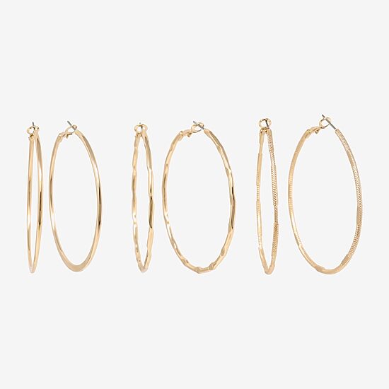 AEROPOSTALE Womens Crystal 1 Inch Circle Hoop Earrings