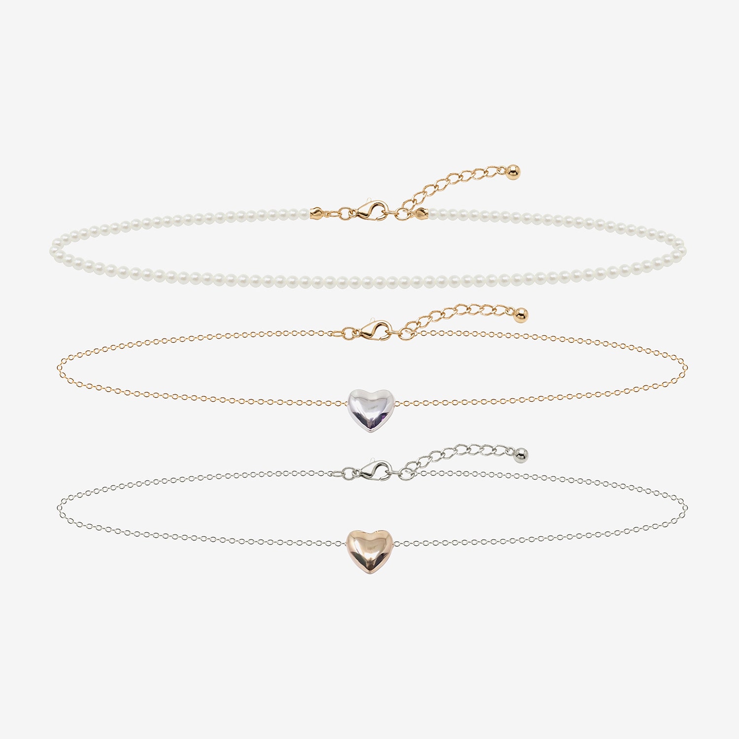 AEROPOSTALE Womens Heart 18 Inch Choker Necklace