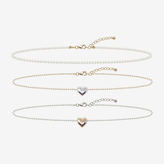 AEROPOSTALE Womens Heart 18 Inch Choker Necklace