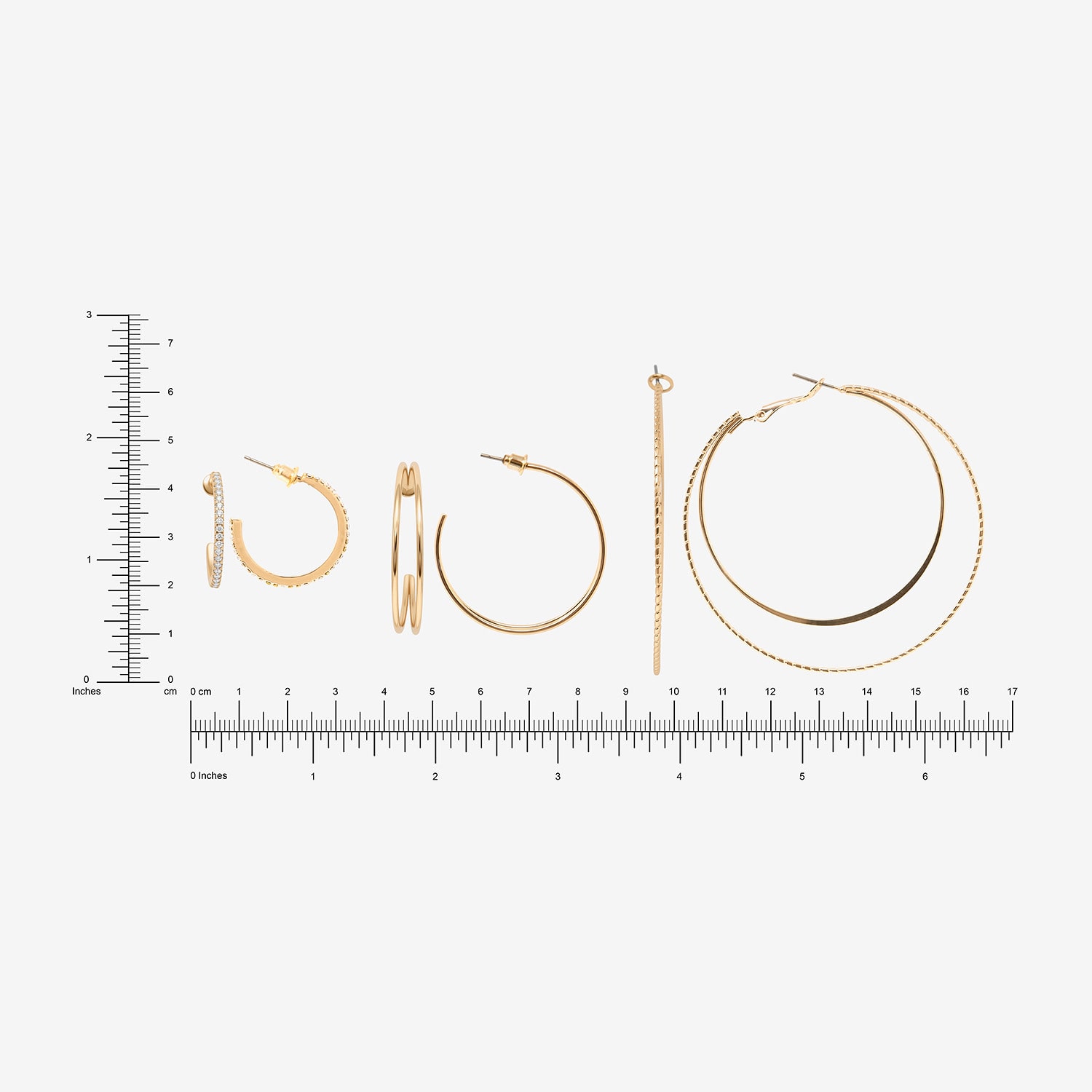 AEROPOSTALE Womens Glass 61mm Round Hoop Earrings