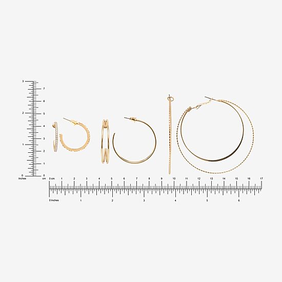 AEROPOSTALE Womens Glass 61mm Round Hoop Earrings