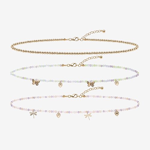 Aéropostale Womens Glass 14 Inch Choker Necklace In Yellow