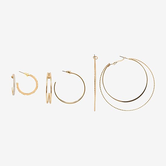 AEROPOSTALE Womens Glass 61mm Round Hoop Earrings