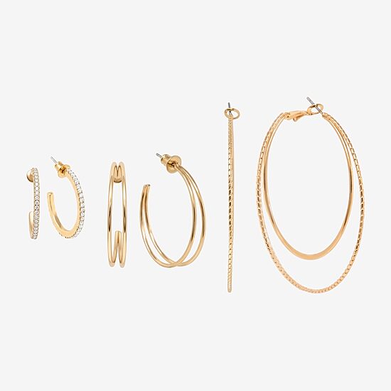 AEROPOSTALE Womens Glass 61mm Round Hoop Earrings
