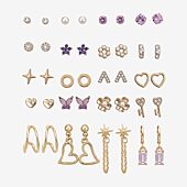 AEROPOSTALE Womens Crystal 9 Pair Earring Set