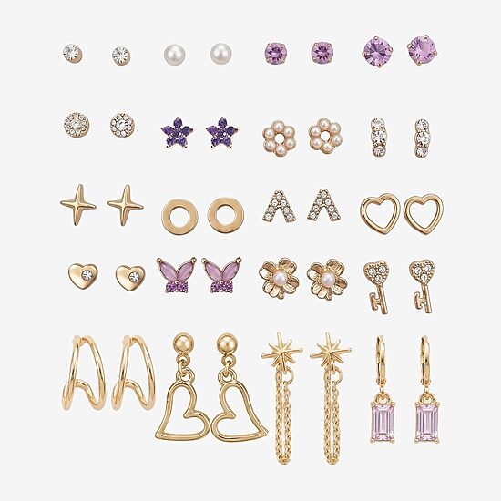 AEROPOSTALE Womens Crystal 9 Pair Earring Set