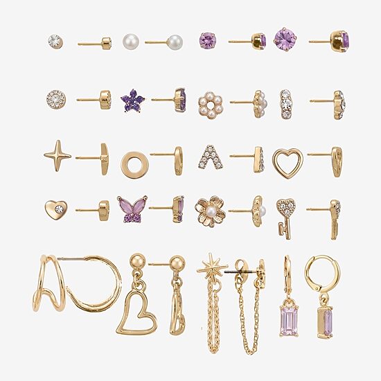 AEROPOSTALE Womens Crystal 9 Pair Earring Set