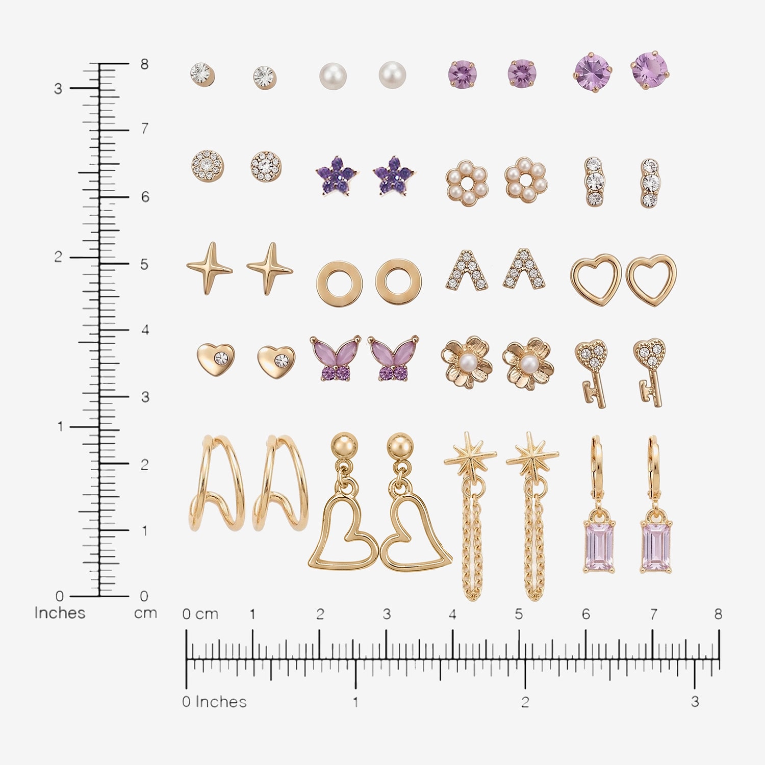 AEROPOSTALE Womens Crystal 9 Pair Earring Set