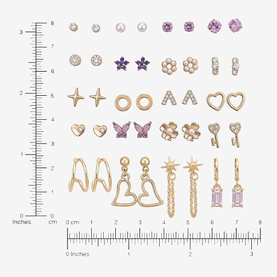AEROPOSTALE Womens Crystal 9 Pair Earring Set