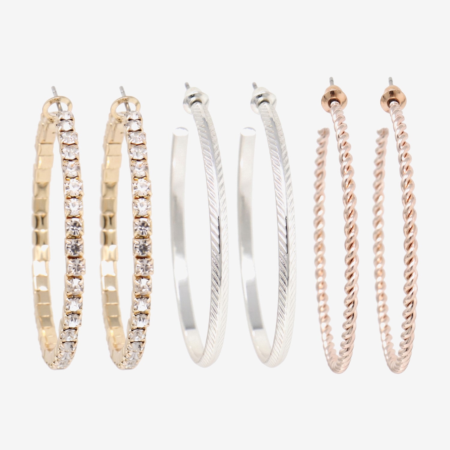 AEROPOSTALE Womens Glass 50.1mm Round Hoop Earrings