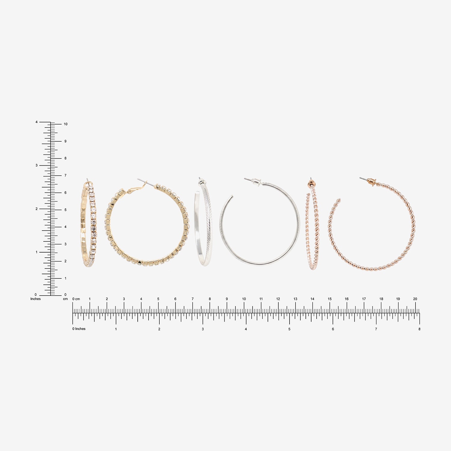 AEROPOSTALE Womens Glass 50.1mm Round Hoop Earrings