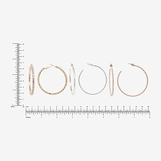 AEROPOSTALE Womens Glass 50.1mm Round Hoop Earrings
