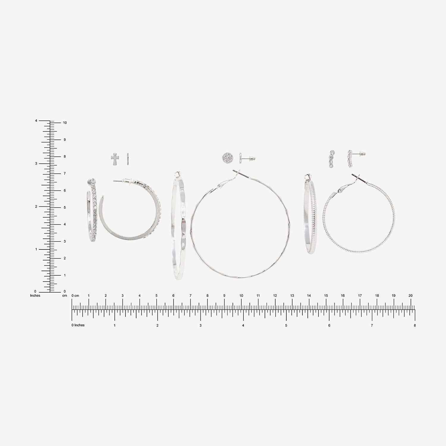 AEROPOSTALE Womens Crystal 1 Inch Hoop Earrings