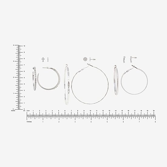 AEROPOSTALE Womens Crystal 1 Inch Hoop Earrings